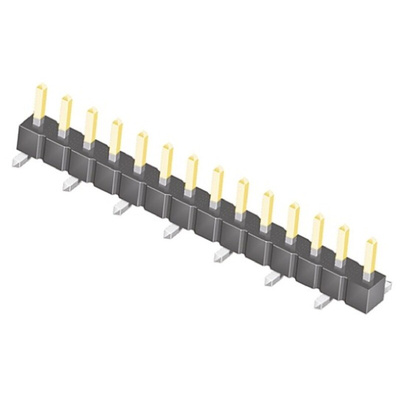 Samtec TSM Series Straight Surface Mount Pin Header, 14 Contact(s), 2.54mm Pitch, 1 Row(s), Unshrouded