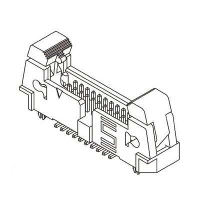Samtec EHT Series Straight Surface Mount PCB Header, 10 Contact(s), 2.0mm Pitch, 2 Row(s), Shrouded