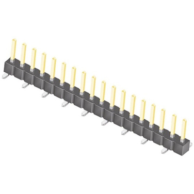 Samtec TSM Series Straight Surface Mount Pin Header, 18 Contact(s), 2.54mm Pitch, 1 Row(s), Unshrouded