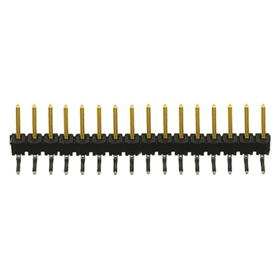 Samtec TSW Series Right Angle Through Hole Pin Header, 16 Contact(s), 2.54mm Pitch, 1 Row(s), Unshrouded