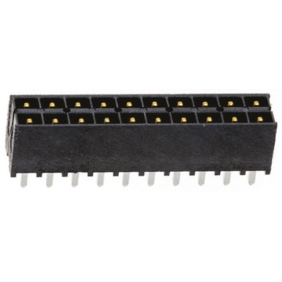 Samtec IPT1 Series Straight Through Hole PCB Header, 20 Contact(s), 2.54mm Pitch, 2 Row(s), Shrouded