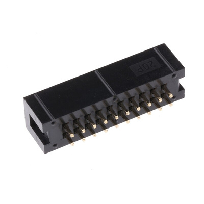 Wurth Elektronik WR-BHD Series Straight Through Hole PCB Header, 20 Contact(s), 2.54mm Pitch, 2 Row(s), Shrouded