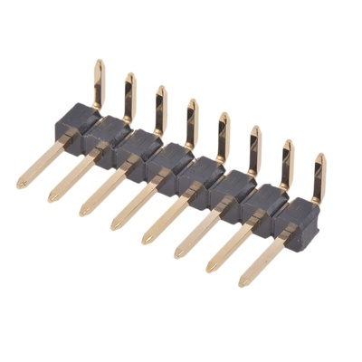 Wurth Elektronik WR-PHD Series Right Angle Through Hole Pin Header, 8 Contact(s), 2.54mm Pitch, 1 Row(s), Unshrouded