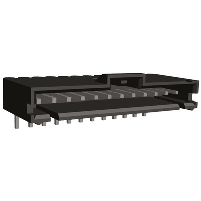TE Connectivity AMPMODU MTE Series Right Angle Through Hole PCB Header, 12 Contact(s), 2.54mm Pitch, 1 Row(s), Shrouded