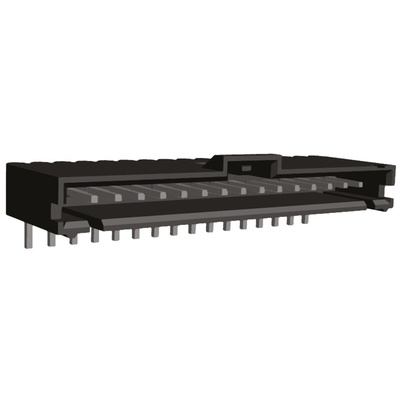 TE Connectivity AMPMODU MTE Series Right Angle Through Hole PCB Header, 16 Contact(s), 2.54mm Pitch, 1 Row(s), Shrouded