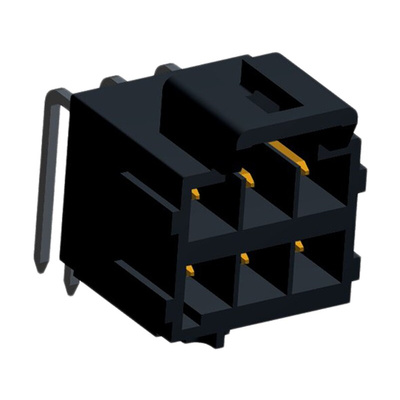 Molex Ultra-Fit Series Right Angle Through Hole PCB Header, 6 Contact(s), 3.5mm Pitch, 2 Row(s), Shrouded