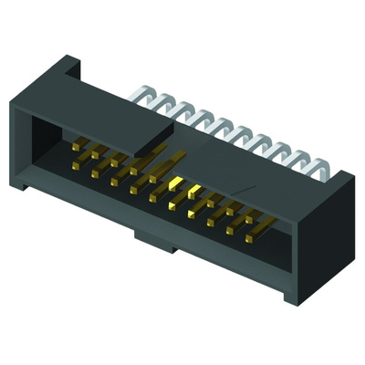 Samtec SHF Series Right Angle Through Hole PCB Header, 20 Contact(s), 1.27mm Pitch, 2 Row(s), Shrouded