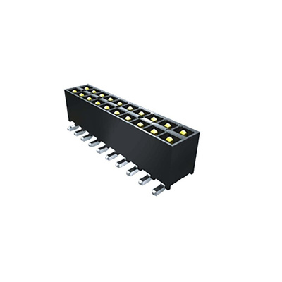 Samtec IPT1 Series Right Angle Through Hole PCB Header, 30 Contact(s), 2.54mm Pitch, 2 Row(s), Shrouded