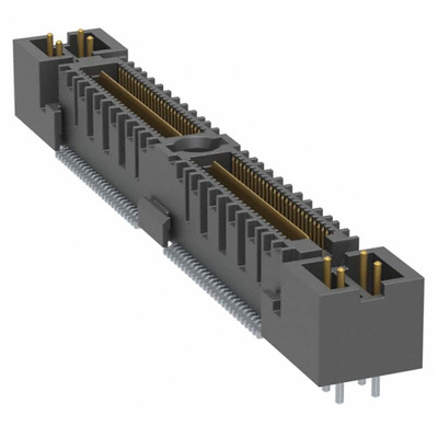 Samtec QMS Series Straight Surface Mount PCB Header, 104 Contact(s), 0.635mm Pitch, 1 Row(s), Shrouded