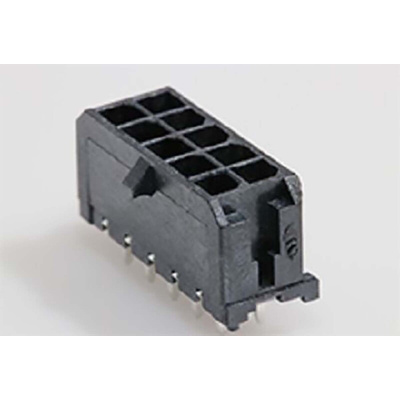 Molex Micro-Fit 3.0 Series Vertical Through Hole PCB Header, 10 Contact(s), 3.0mm Pitch, 2 Row(s), Shrouded