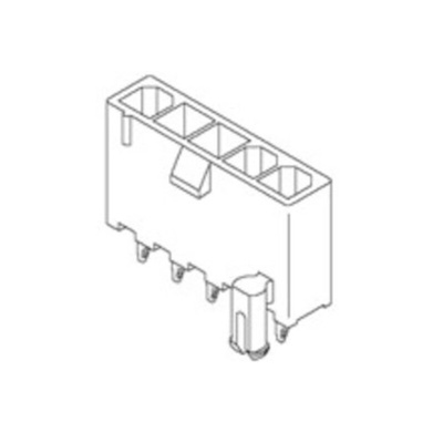 Molex Mini-Fit Jr. Series Vertical Through Hole PCB Header, 4 Contact(s), 4.2mm Pitch, 1 Row(s), Shrouded