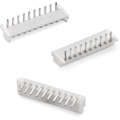 Wurth Elektronik WR-WTB Series Right Angle PCB Header, 10 Contact(s), 2.5mm Pitch, 1 Row(s), Shrouded