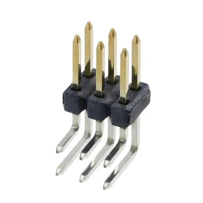 Molex C-Grid Series Right Angle Through Hole Pin Header, 6 Contact(s), 2.54mm Pitch, 2 Row(s), Unshrouded