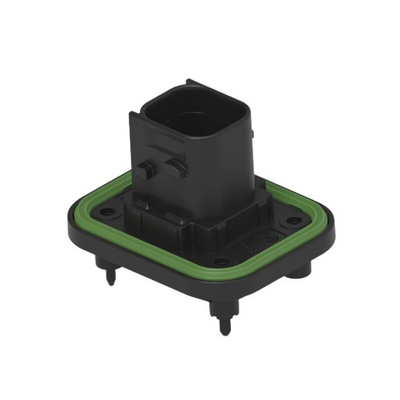 TE Connectivity 1-23774 Series Vertical Panel Mount PCB Header, 6 Contact(s), 6mm Pitch, 2 Row(s), Shrouded