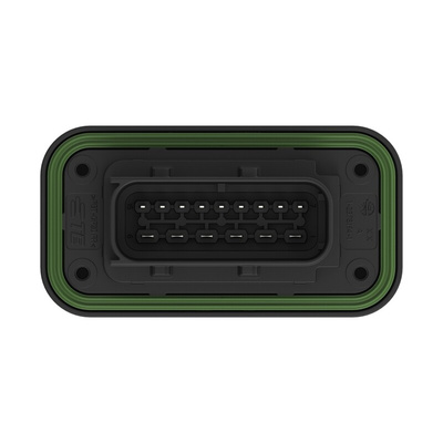 TE Connectivity 1-23781 Series Vertical Panel Mount PCB Header, 15 Contact(s), 6mm Pitch, 2 Row(s), Shrouded