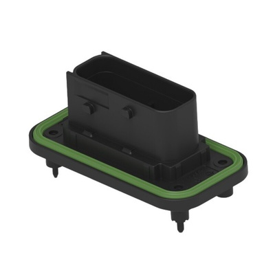TE Connectivity 1-23781 Series Vertical Panel Mount PCB Header, 15 Contact(s), 6mm Pitch, 2 Row(s), Shrouded