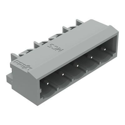 Wago 231 Series Angled PCB Mount PCB Header, 5 Contact(s), 5mm Pitch, 1 Row(s), Shrouded