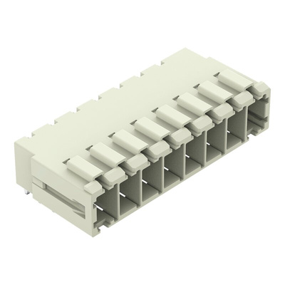 Wago 831 Series Angled PCB Mount PCB Header, 8 Contact(s), 7.62mm Pitch, 1 Row(s), Shrouded