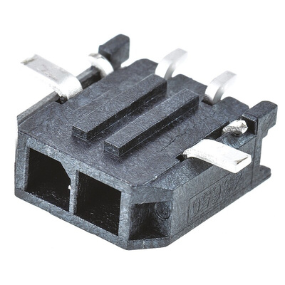 Molex Micro-Fit 3.0 Series Right Angle Surface Mount PCB Header, 2 Contact(s), 3.0mm Pitch, 1 Row(s), Shrouded