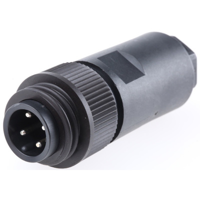 binder Screw Connector, 4 Contacts, Cable Mount, IP67