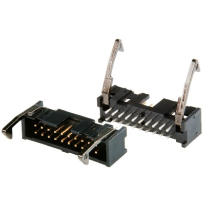 TE Connectivity AMP-LATCH Series Straight Through Hole PCB Header, 34 Contact(s), 2.54mm Pitch, 2 Row(s), Shrouded