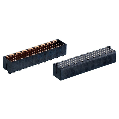 ERNI MicroSpeed Series Straight Surface Mount PCB Header, 50 Contact(s), 1.0mm Pitch, 2 Row(s), Shrouded