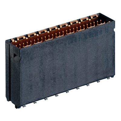 ERNI MicroSpeed Series Straight Surface Mount PCB Header, 50 Contact(s), 1.0mm Pitch, 2 Row(s), Shrouded