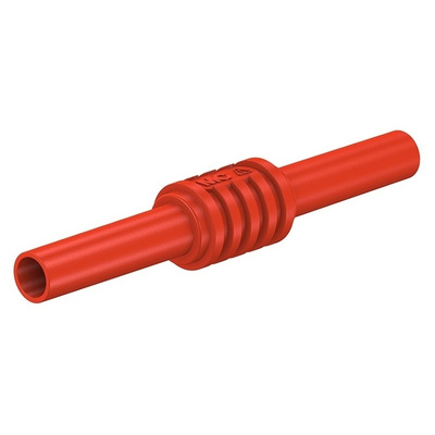 Staubli Red, Female Banana Coupler With Brass contacts and Nickel Plated - Socket Size: 4mm