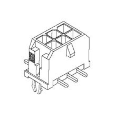 Molex Micro-Fit 3.0 Series Straight Surface Mount PCB Header, 6 Contact(s), 3.0mm Pitch, 2 Row(s), Shrouded
