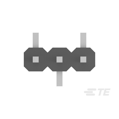 TE Connectivity AMPMODU Series Straight Surface Mount Pin Header, 3 Contact(s), 2.0mm Pitch, 1 Row(s), Unshrouded