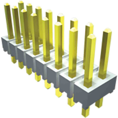 Samtec HTSW Series Straight Through Hole Pin Header, 50 Contact(s), 2.54mm Pitch, 1 Row(s), Unshrouded