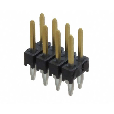 Samtec PHT Series Straight Pin Header, 8 Contact(s), 2.54mm Pitch, 2 Row(s), Unshrouded