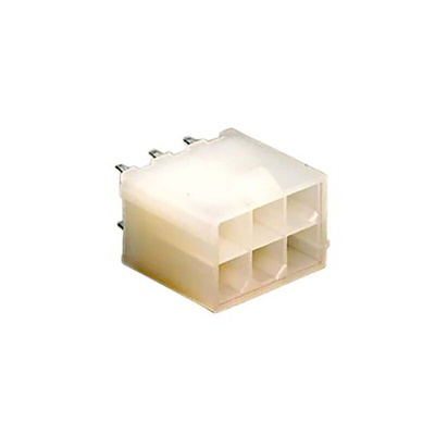 Molex Mini-Fit Jr. Series Vertical Through Hole PCB Header, 6 Contact(s), 4.2mm Pitch, 2 Row(s), Shrouded