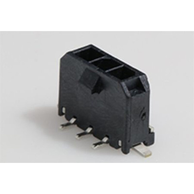 Molex Micro-Fit 3.0 Series Vertical Surface Mount PCB Header, 3 Contact(s), 3.0mm Pitch, 1 Row(s), Shrouded