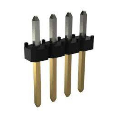 Amphenol ICC Minitek Series Through Hole Pin Header, 4 Contact(s), 2.0mm Pitch, 1 Row(s), Unshrouded