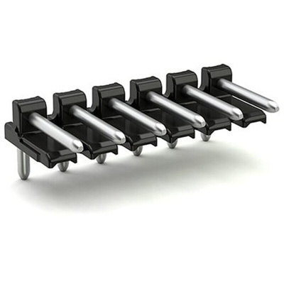 Wago 2091 Series Angled Vertical/Horizontal Mount Header, 6 Contact(s), 1mm Pitch, 1 Row(s), Unshrouded