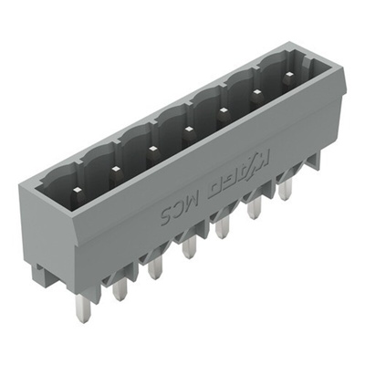 Wago 231 Series Straight PCB Mount PCB Header, 7 Contact(s), 5mm Pitch, 1 Row(s), Shrouded