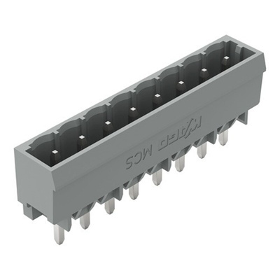 Wago 231 Series Straight Vertical/Horizontal Mount Header, 8 Contact(s), 1.2mm Pitch, 1 Row(s), Unshrouded