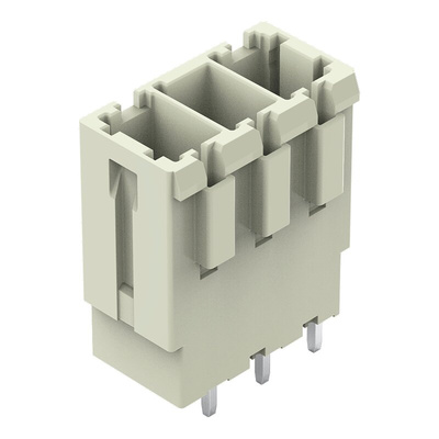 Wago 831 Series Straight PCB Mount PCB Header, 3 Contact(s), 7.62mm Pitch, 1 Row(s), Shrouded