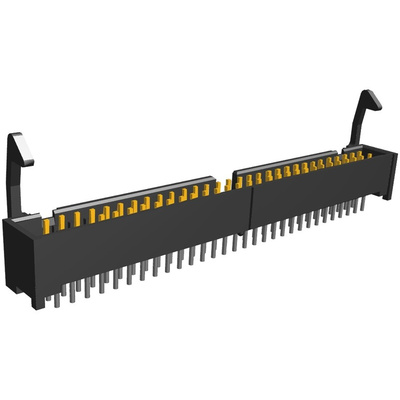 TE Connectivity AMP-LATCH Series Straight Through Hole PCB Header, 60 Contact(s), 2.54mm Pitch, 2 Row(s), Shrouded