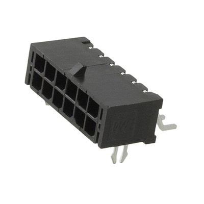 Wurth Elektronik WR-MPC3 Series Right Angle Surface Mount PCB Header, 12 Contact(s), 3.0mm Pitch, 2 Row(s), Shrouded