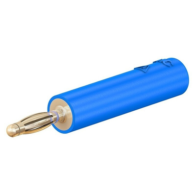 Staubli Blue, Male to Female Test Connector Adapter With Brass contacts and Gold Plated - Socket Size: 4mm
