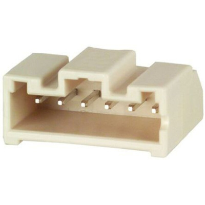 Hirose DF1E Series Right Angle Through Hole PCB Header, 6 Contact(s), 2.5mm Pitch, 1 Row(s), Shrouded