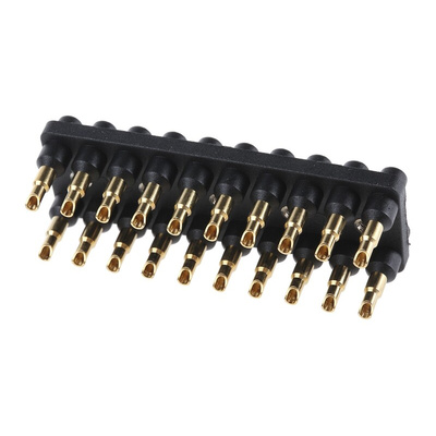 Staubli Straight PCB Socket, 20-Contact, 2-Row, 12mm Pitch, Solder Termination