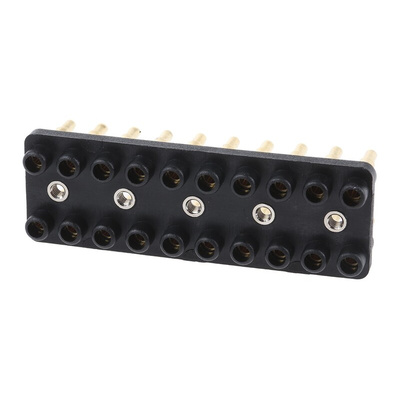 Staubli Straight PCB Socket, 20-Contact, 2-Row, 12mm Pitch, Solder Termination