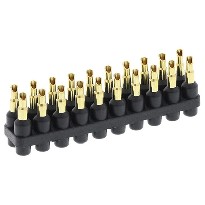 Staubli Straight PCB Socket, 20-Contact, 2-Row, 6mm Pitch, Solder Termination