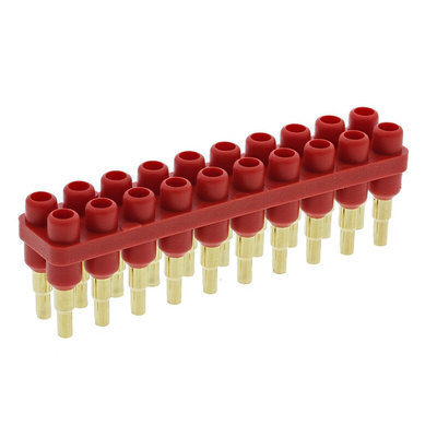 Staubli Straight PCB Socket, 20-Contact, 2-Row, 6mm Pitch, Solder Termination