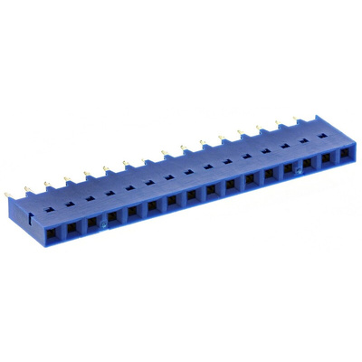 Amphenol Communications Solutions Dubox Series Straight Through Hole Mount PCB Socket, 16-Contact, 1-Row, 2.54mm Pitch,