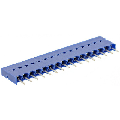Amphenol Communications Solutions Dubox Series Straight Through Hole Mount PCB Socket, 16-Contact, 1-Row, 2.54mm Pitch,