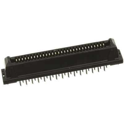 JAE Straight Through Hole Mount PCB Socket, 60-Contact, 2-Row, 1.27mm Pitch, Solder Termination